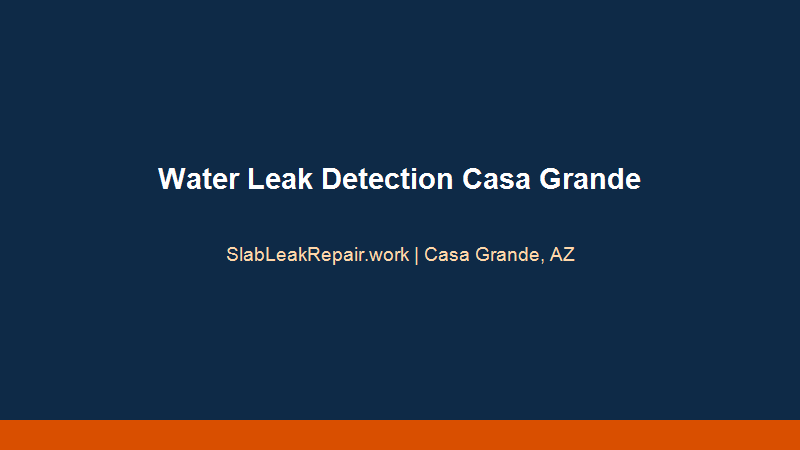 water leak detection Casa Grande thermal imaging and acoustic wall testing